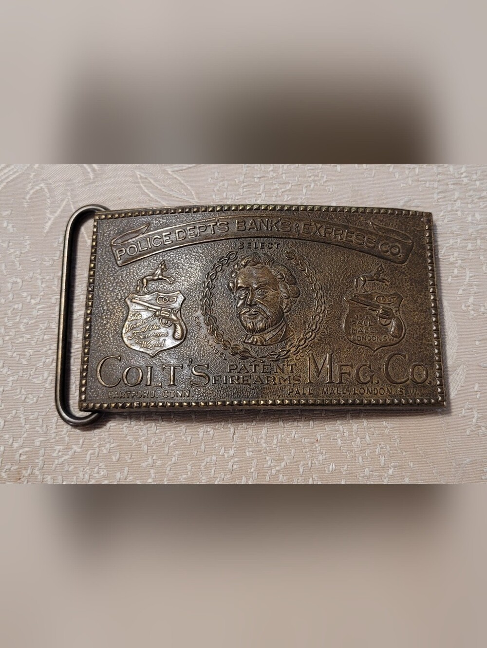 Vintage Colt MFG Police Dept's Banks Tiffany & Co Belt Buckle
